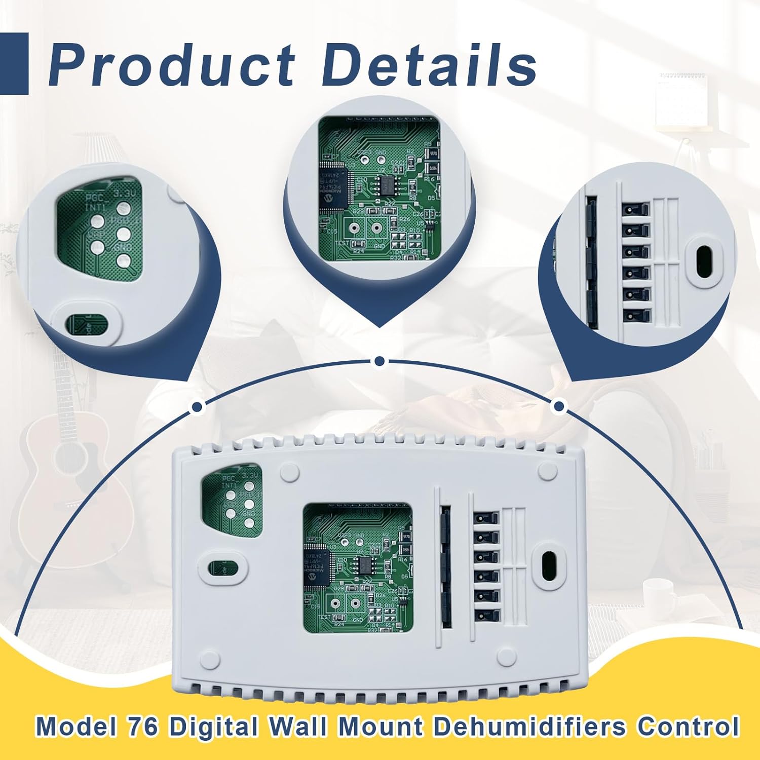 76 Digital Wall-Mount Dehumidifier Control – Compatible with AprilAire 1700/1800/E-Series Whole-Home Dehumidifiers, Direct Replacement for AprilAire 76