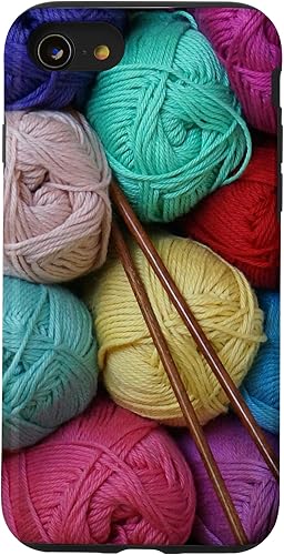 Funda para agujas de tejer para iPhone SE (2020) 7 8