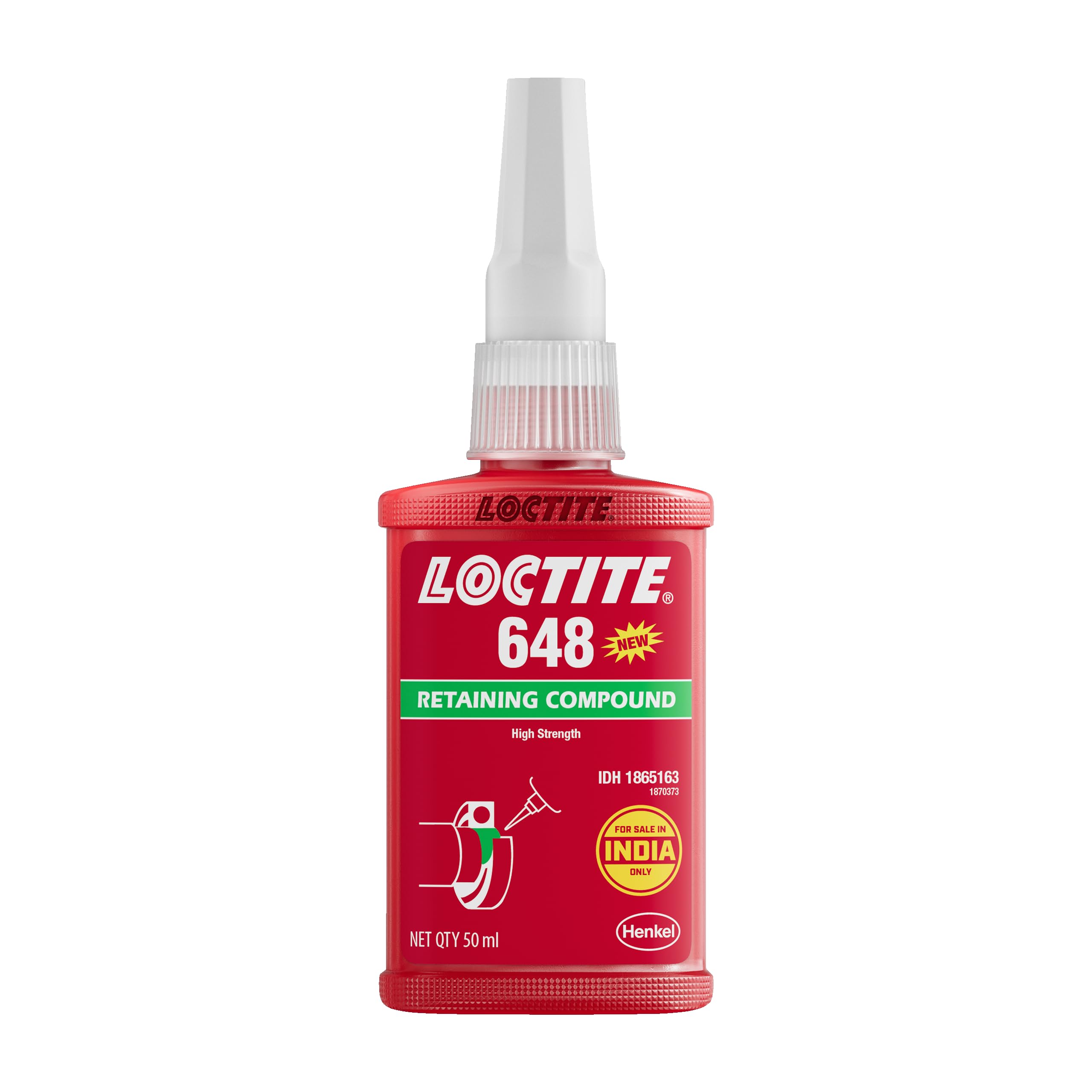LOCTITE® 648|300 ml| Reatainer |prevents loosening and leakage from shock,vibration | low viscosity, high strength| cylindrical assemblies,high temperature| for all metals| tolerates minor oil content