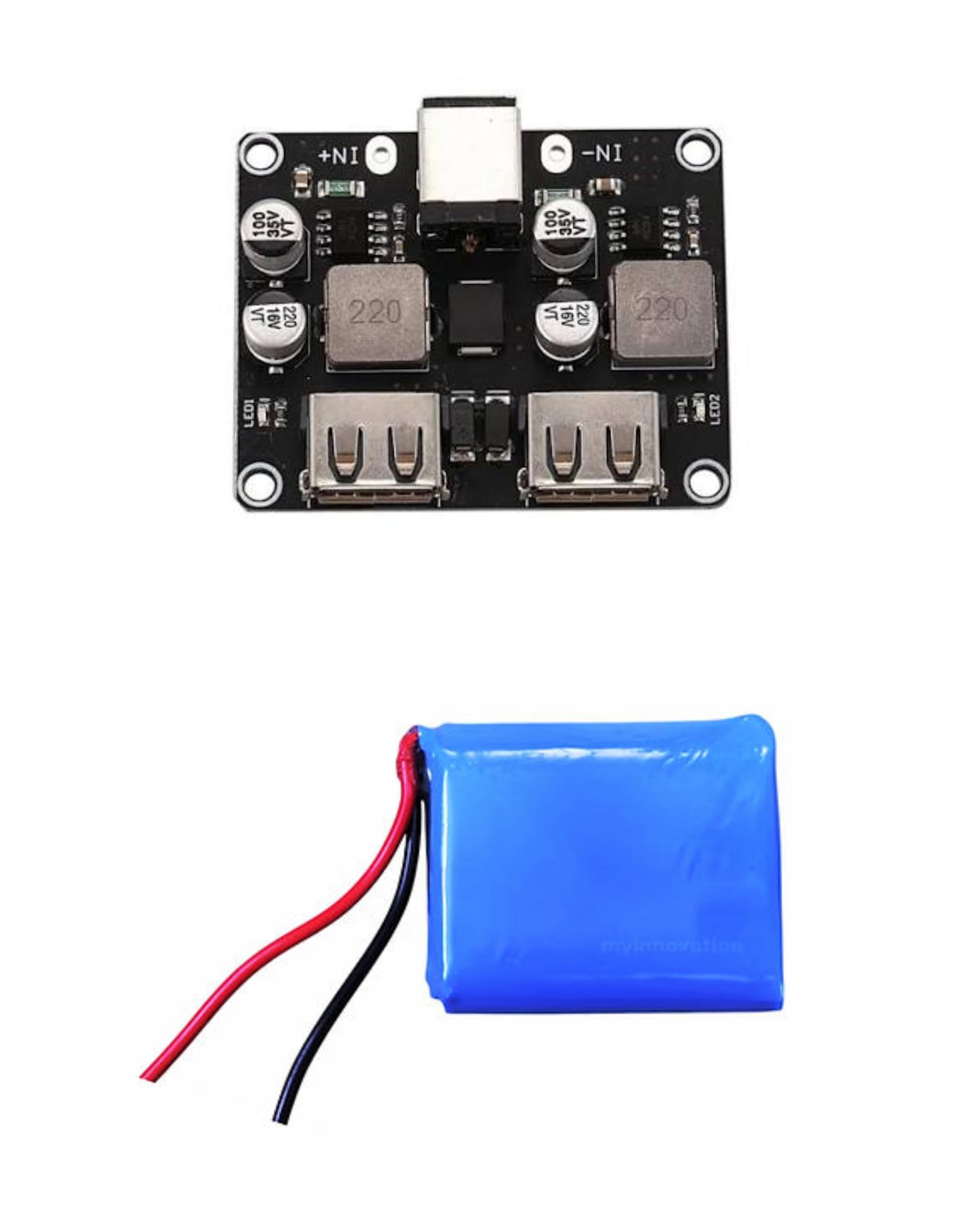 Sam Combo Of 12 Volt to 5 volt Dc QC3.0 Fast Charge Dual USB Charging Board Step-Down Module With 12 Volt 1200mah Battery-image-28