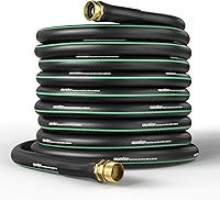 GreatBuddy 100ft 5/8" Heavy Duty Garden Hose - Flexible Lightweight Hybrid, 600 PSI Burstproof, Leakproof Brass Fittings for Garden & Backyard