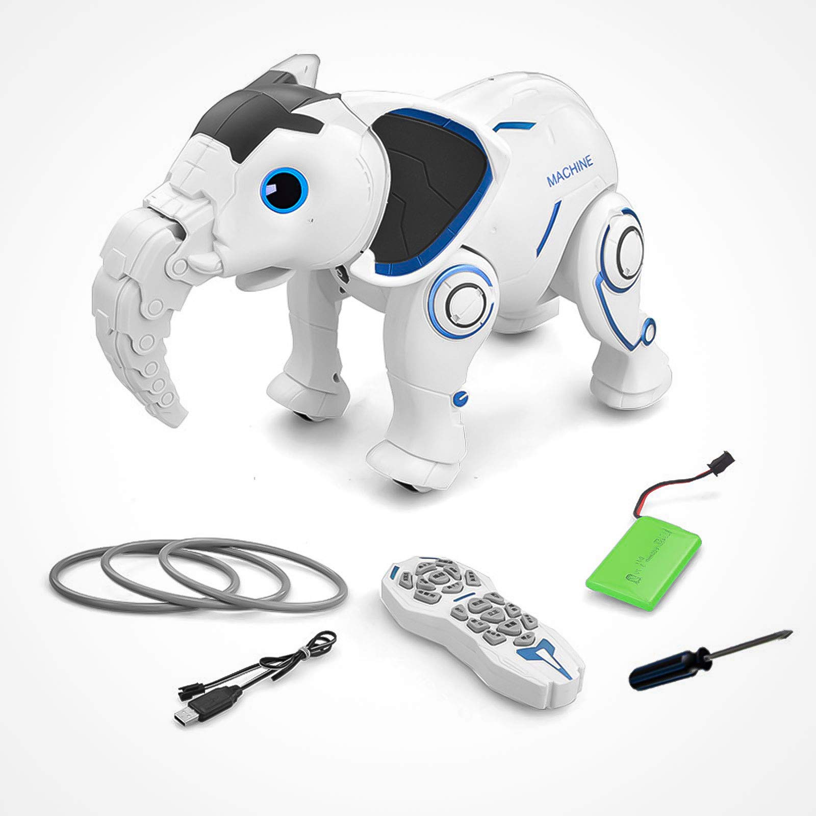 HAMSWAN Remote Control Robot Toy for Kids, Bionic Toys Act Like Real Elephant , Voice Controlled Smart Robot with Sing, Dance, Glow, Gift Toy for Kids Ages 3,4,5,6,7,8,9,10 Years