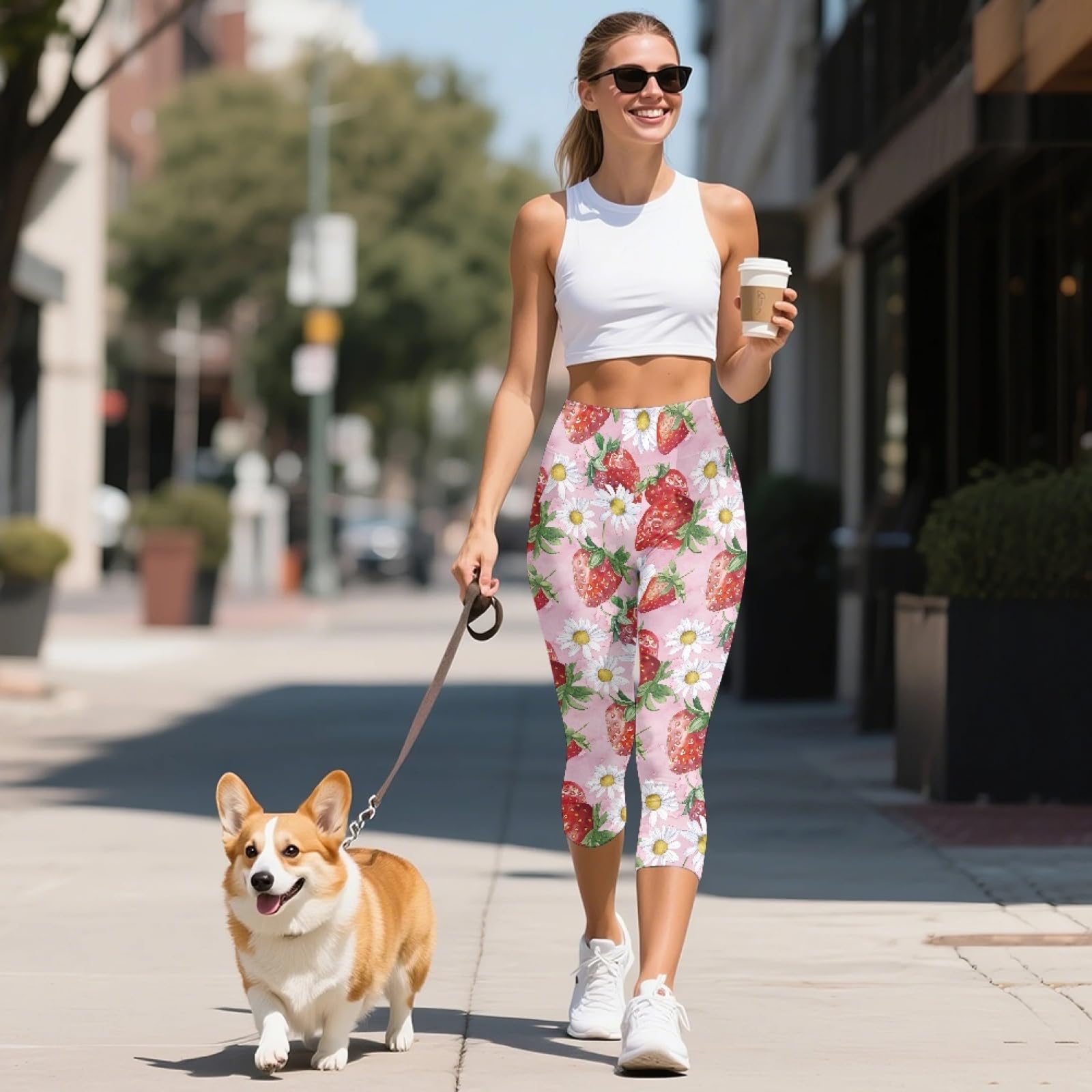Amzbeauty Leggings de gimnasio para mujer con bolsillos, cintura alta, control de abdomen, pantalones de yoga, leggings capri, entrenamiento, correr, uso diario y ocio