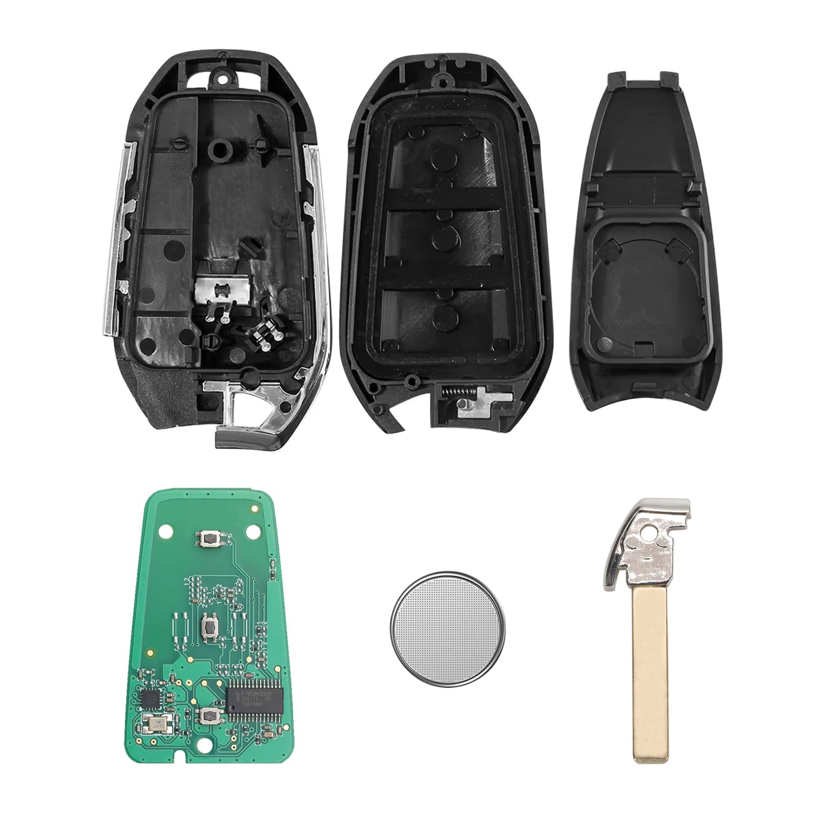 Heart Horse 3 Botones Carcasa Llave Remota del Coche para Peugeot 208 2008 308 3008 508 Llave Mando a Distancia Citroen DS3 DS4 DS5 C3 C4 C5 Llave del Coche con 433 MHz ID46 Chip HU83 Hoja