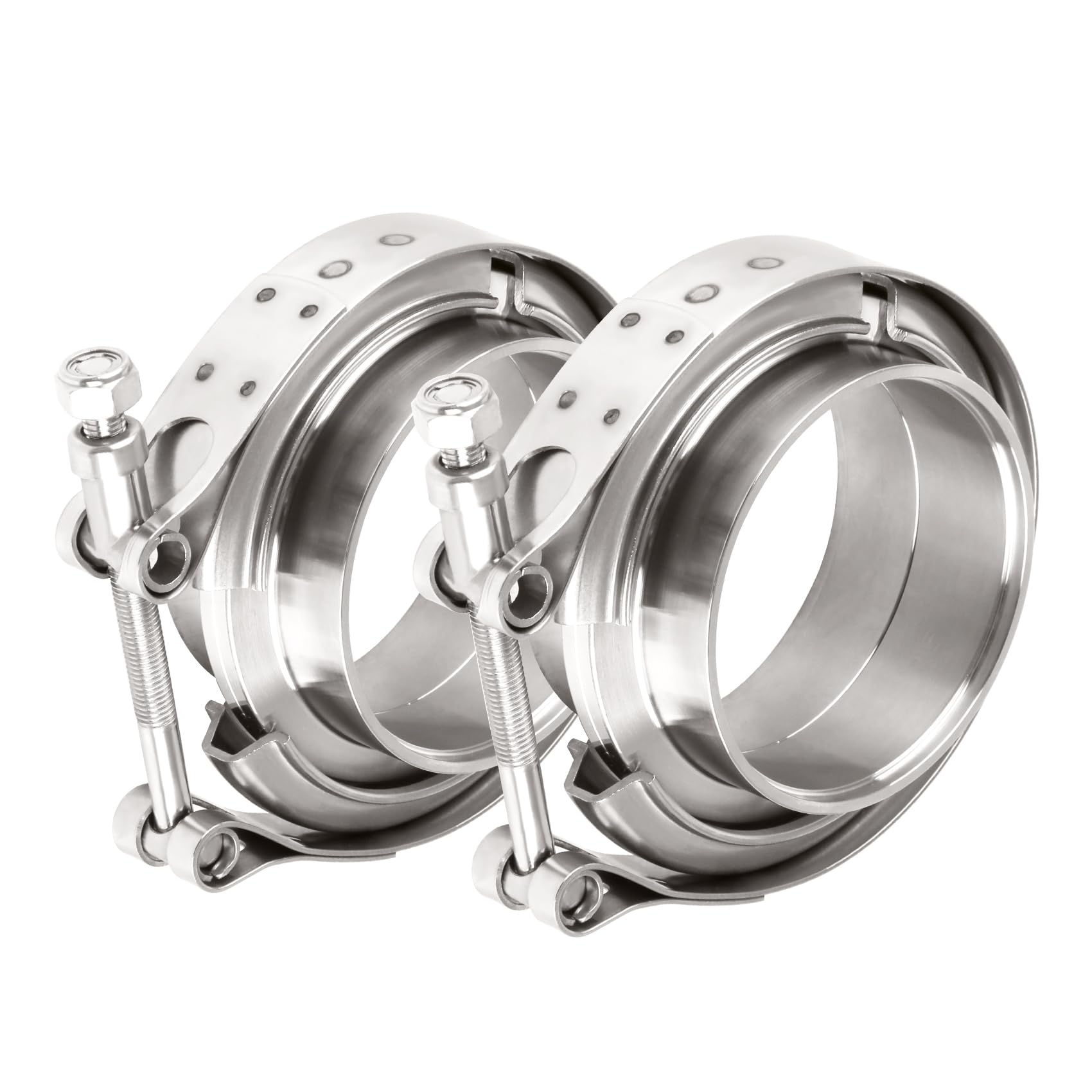 DOCAS 2 Pezzi 2,0 pollici 50.8mm Morsetto V-Band, Kit Flangia Morsetto V-band in Acciaio Inossidabile per Tubi di Scarico Turbo
