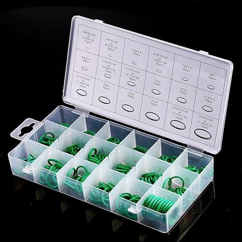 Miniatura 6 de 270 piezas de juntas tóricas de compresor, 18 tamaños, kit surtido de aire acondicionado para automóvil, sellos de goma de CA, kit de herramientas