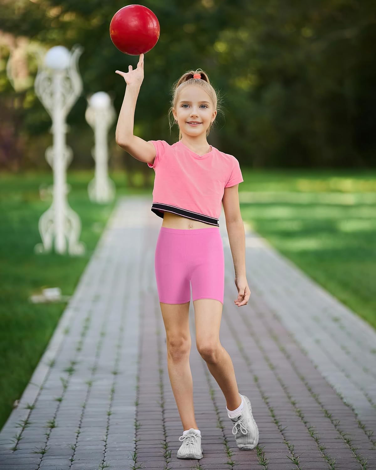 BOOPH Girls Bike Shorts Cartwheel Dance Shorts for Kids Under Dress 3 Pack - Image 6