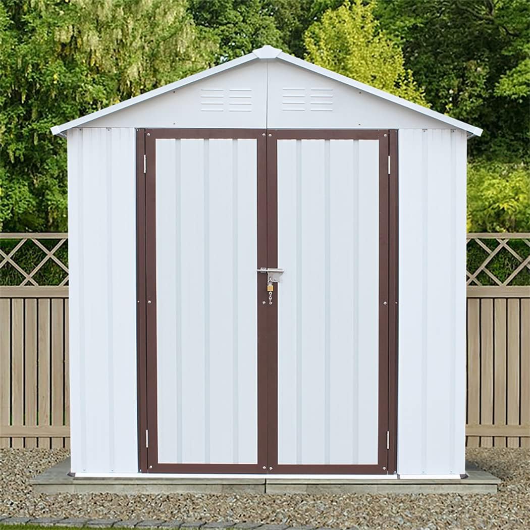 6x4 ft Outdoor Storage Shed,Waterproof Design for Backyard,Metal Sheds & Outdoor Storage Garden Tool Bike Shed with Lockable Door