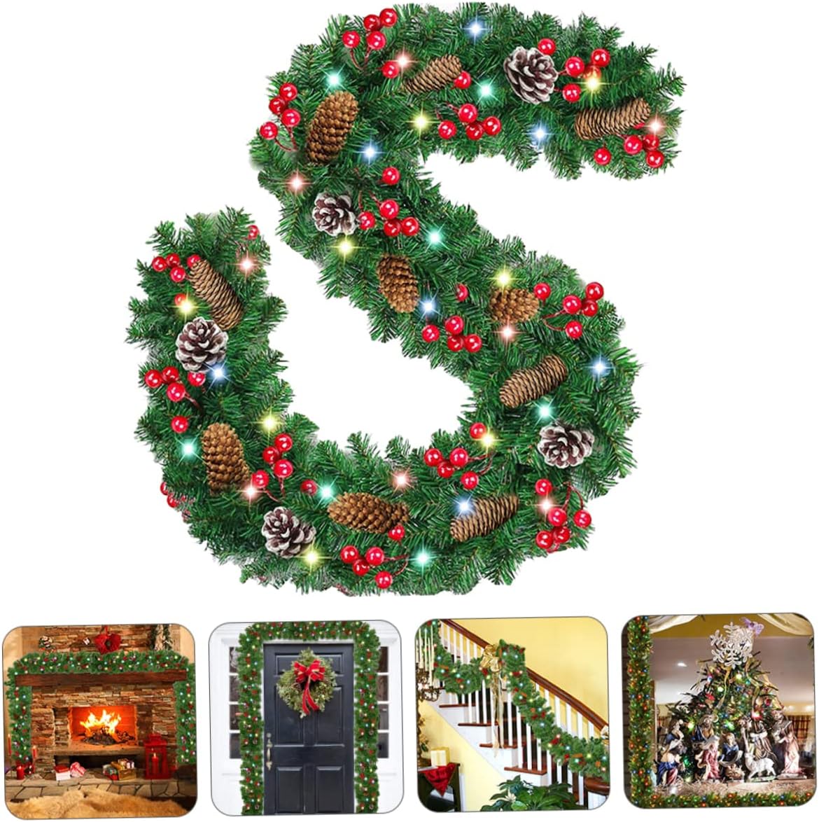 1pc Christmas Rattan Hanging Decor Festive Door Ornament for Hotels Shops and Home Decoration for Weddings Parties and Holiday Celebrations
