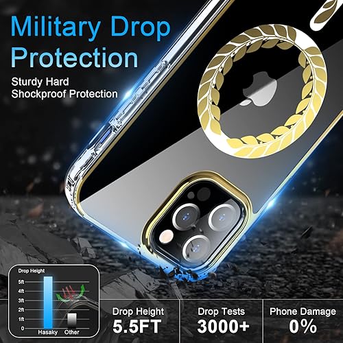 Miniatura 3 de Funda magnética diseñada para iPhone 12 Pro Max de 6.7 pulgadas, compatible con MagSafe, purpurina brillante transparente [no amarillento] TPU + PC