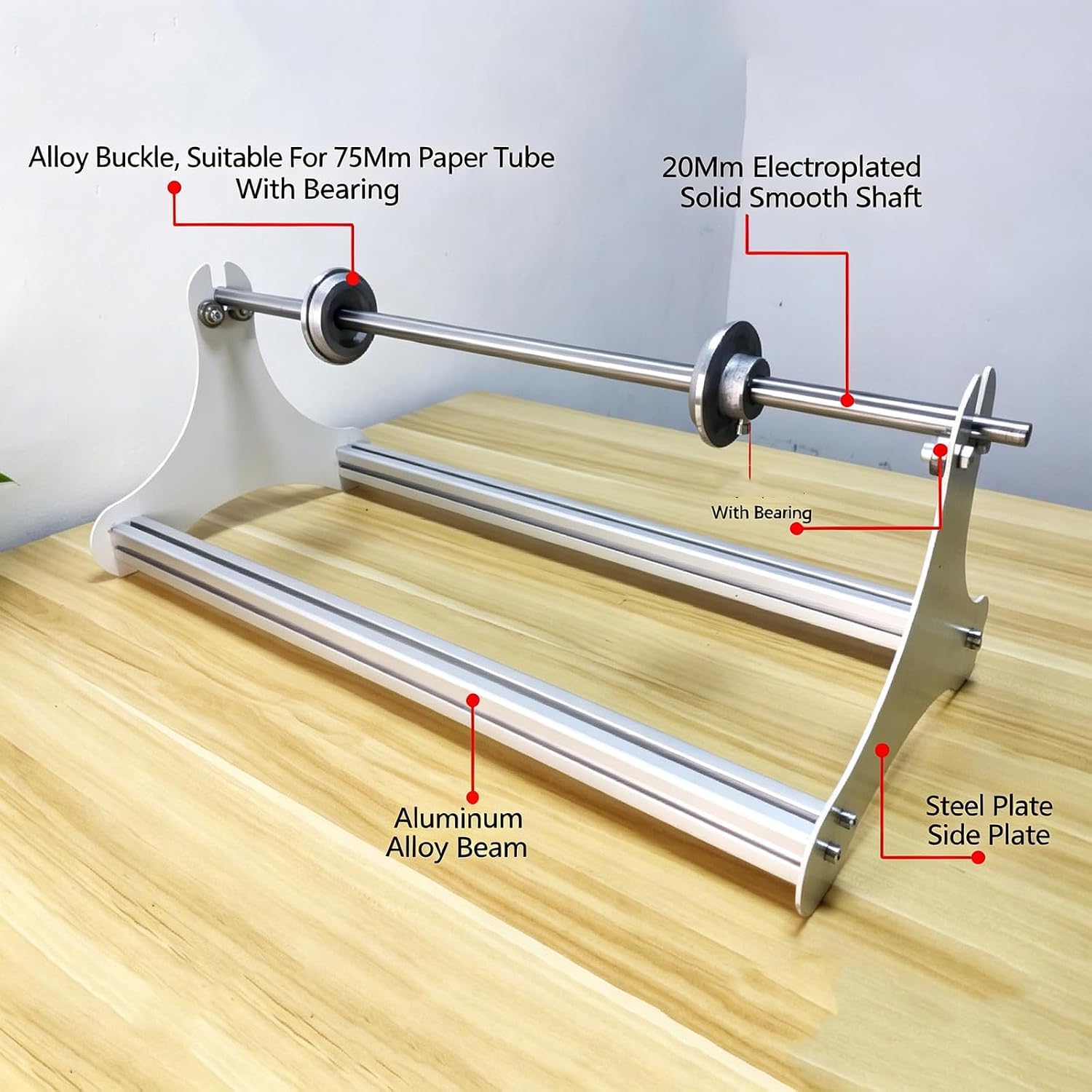 Dévidoir De Film Étirable De 40 Cm (15,75 Po), Outil Demballage Manuel Pour Palettes, Pour Mandrin En Papier De 75 Mm, Support En Alliage Daluminium, Pour Lemballage De Produits Alimentaires