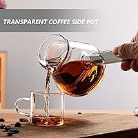 Vista 3 de Paquete de 1 vaso de chupito de espresso con asa, olla de café turco de vidrio grueso para hervir 15.2 onzas, transparente