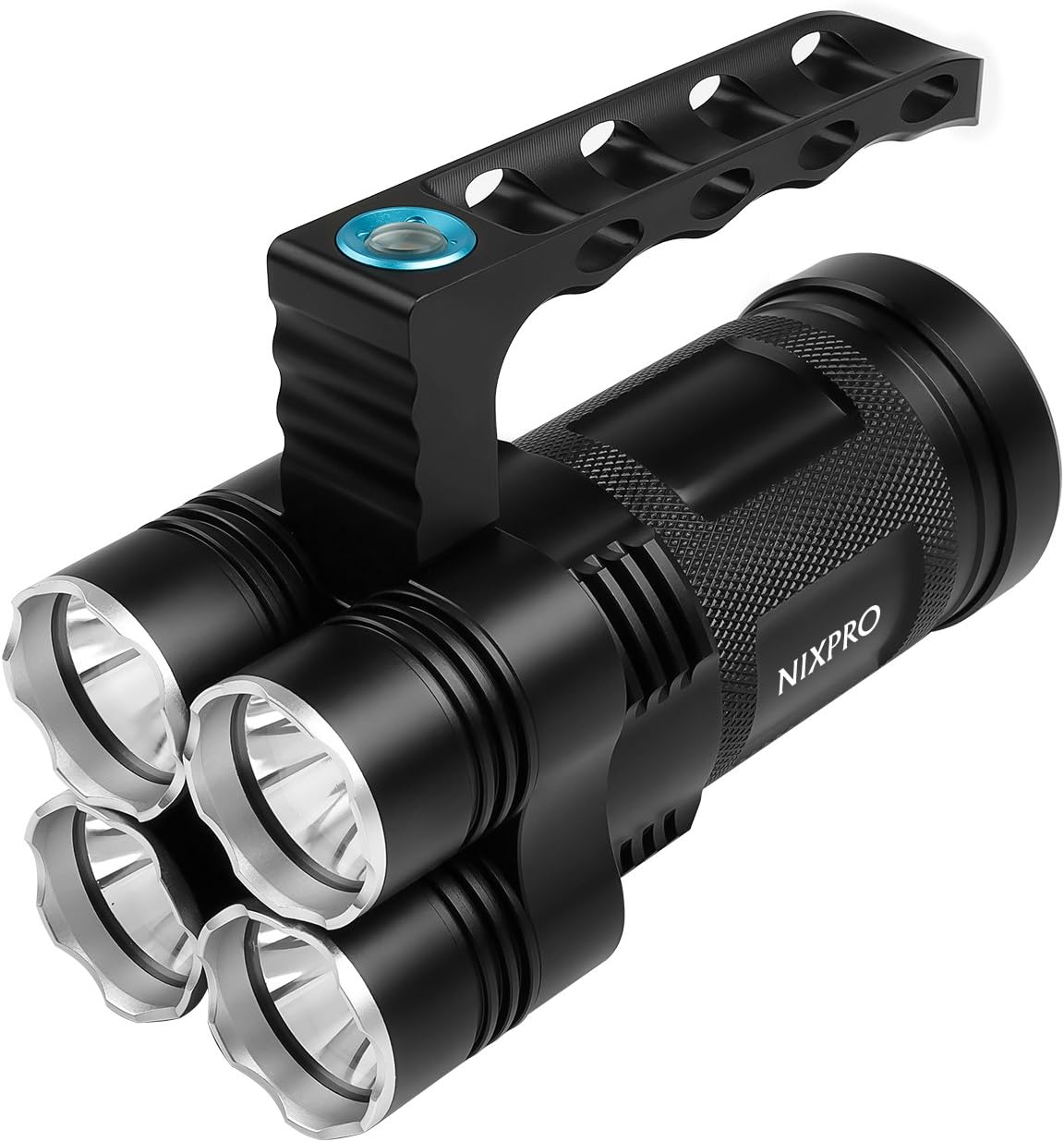 NIXPRO High Lumens 4T6 LED Flashlight 5000 Lumens Super Bright Waterproof 5 Modes Spotlight Searchlight Torch for Home and Outdoor Activities