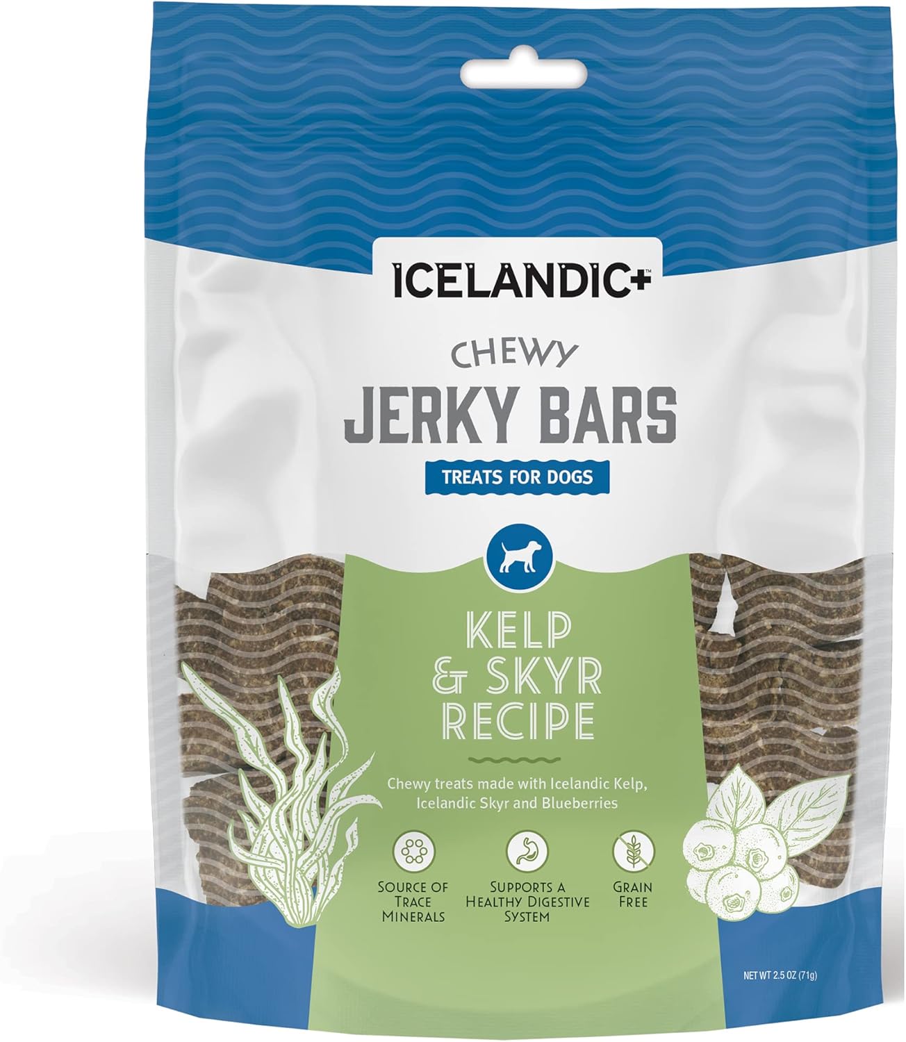 Icelandic+ Plus Chewy Jerky Bars Kelp, Skyr & Blueberries