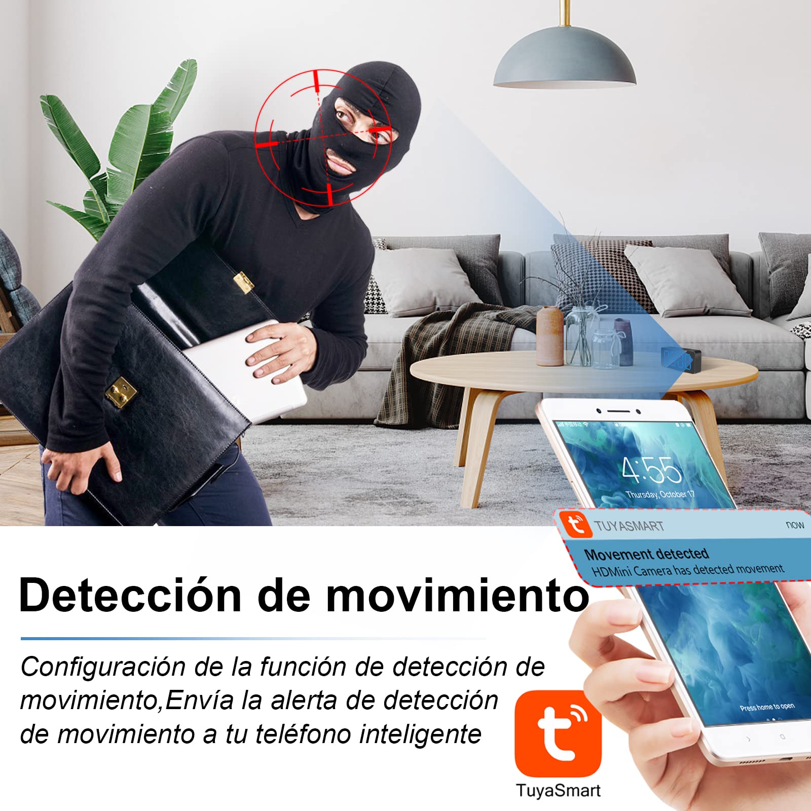 LXMIMI WiFi Cámara Espía, 2.4G/5Ghz WiFi Oculto Reloj Cámara HD 1080P Mini WiFicámara Espía con Detección de Movimiento y Visión Nocturna, Visión Remota