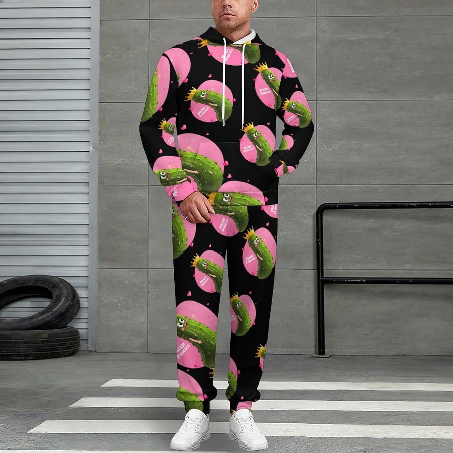 Pickle Princess Funny Pickle Cucumber Adult 2 Piece Tracksuits Hoodie Sweatshirt And Joggers Sweatpants Sweat Suit Outfits