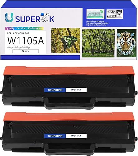 USUPERINK (con cartucho de tóner compatible con CHIP de repuesto para HP 105A W1105A funciona con impresora láser MFP 135a 135w 137fnw 107a 107w