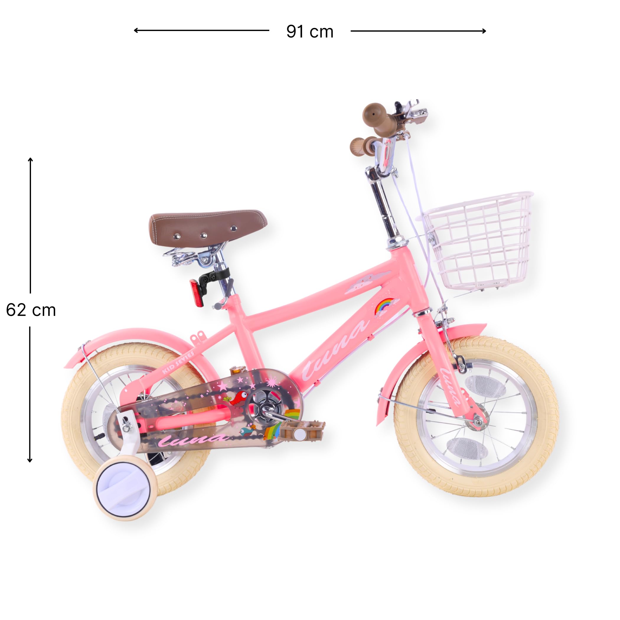 Rower dziecięcy dla dziewczynek - Luna - 12-calowy - fioletowy
