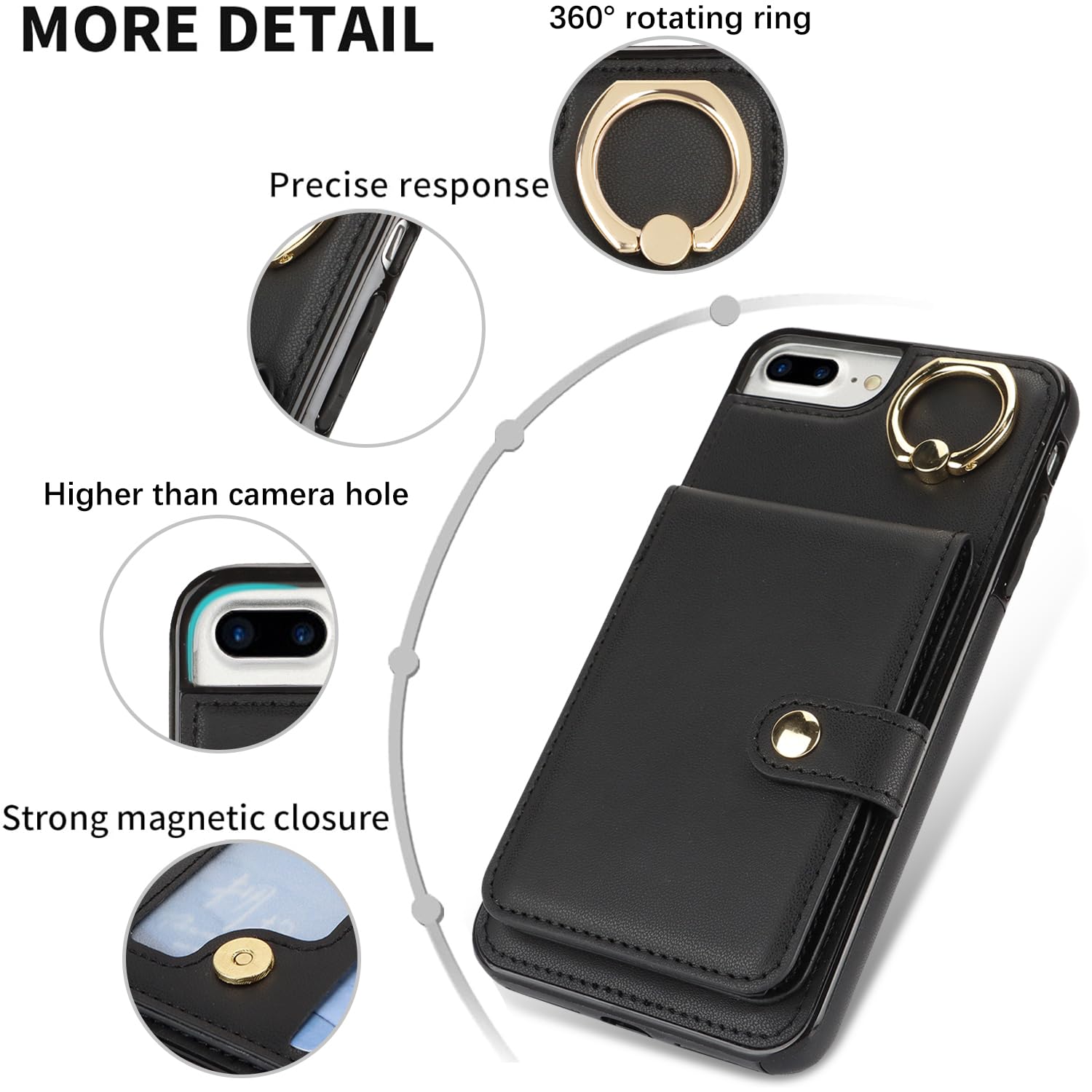 Asuwish Custodia a portafoglio per iPhone 14 Plus da 6,7 pollici