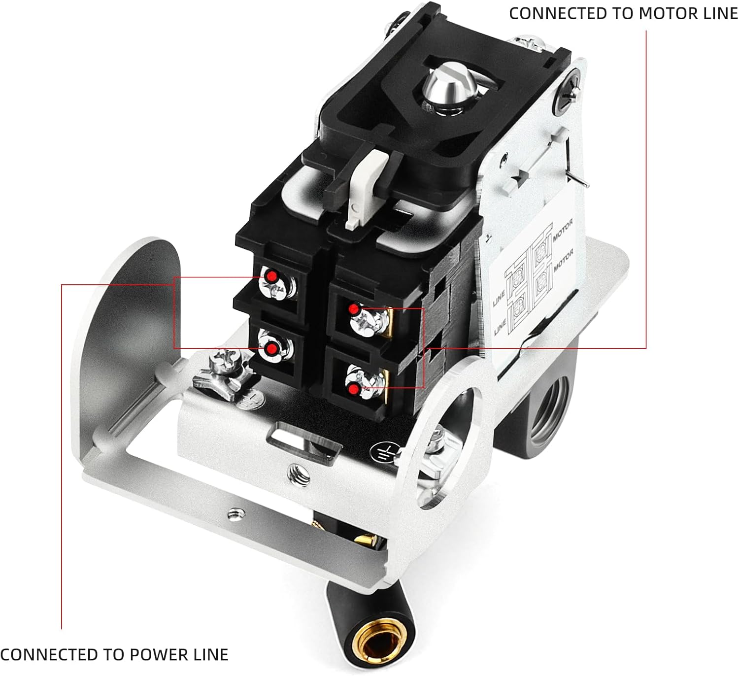 MEANLIN MEASURE Air Compressor Pressure Switch Control Valve 120-155 PSI 110V-240V 4-way Lateral Port Replacement Parts With AFR2000 Air Line Filter and Safety Pressure Relief Valve