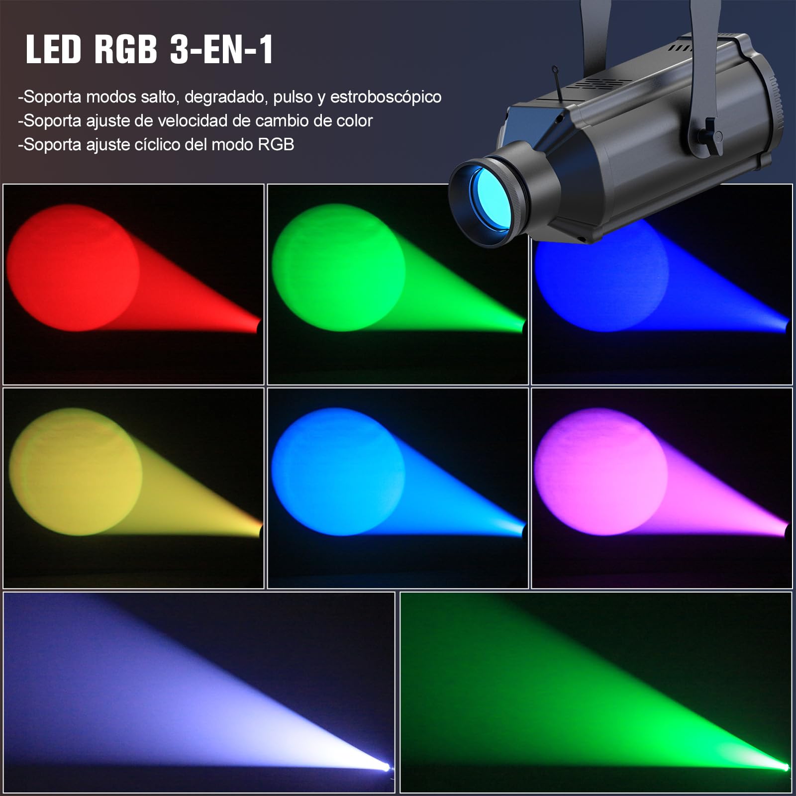 100W LED Pin Spot Luce COB+RGB Beam LED Proiettore 4 Modalità controllo con Regolazione manuale Luce da palcoscenico per DJ Feste Bars Matrimoni Spettacoli