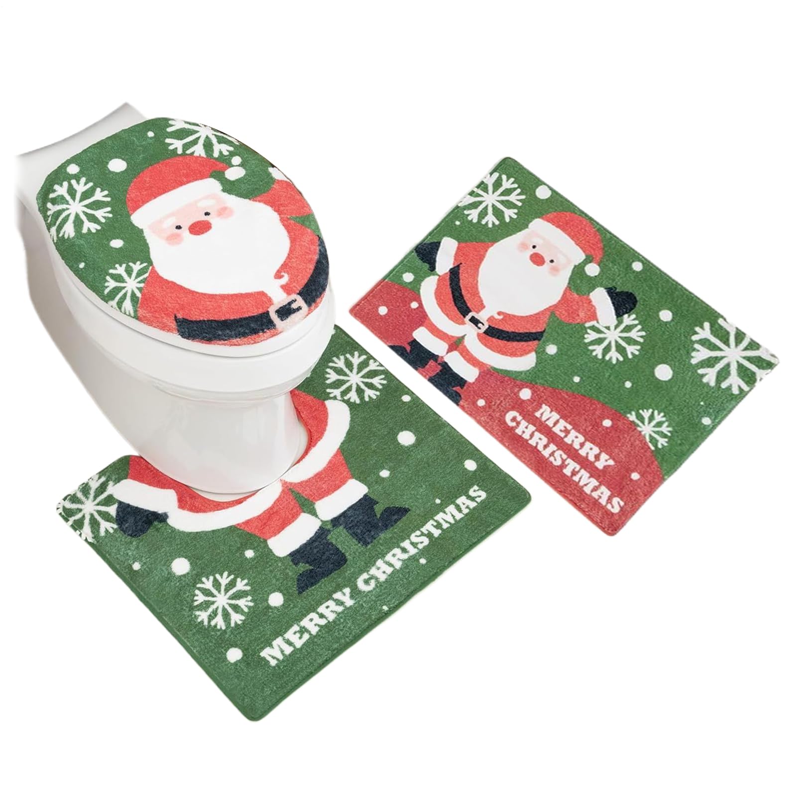 Tapis de toilette de Noël antidérapant avec kit de décoration Generico pour maison
