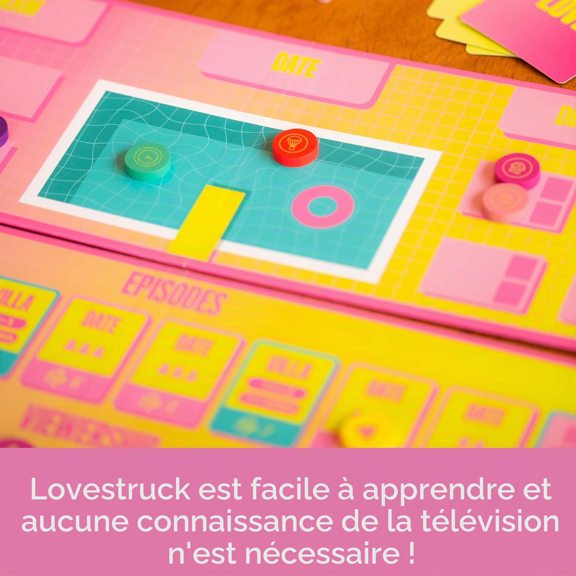 Lovestruck – Jeu de société de télé-réalité | 5 à 10 joueurs, pour groupes, soirée de jeu pour adultes, aucune connaissance télévisée nécessaire, déduction sociale