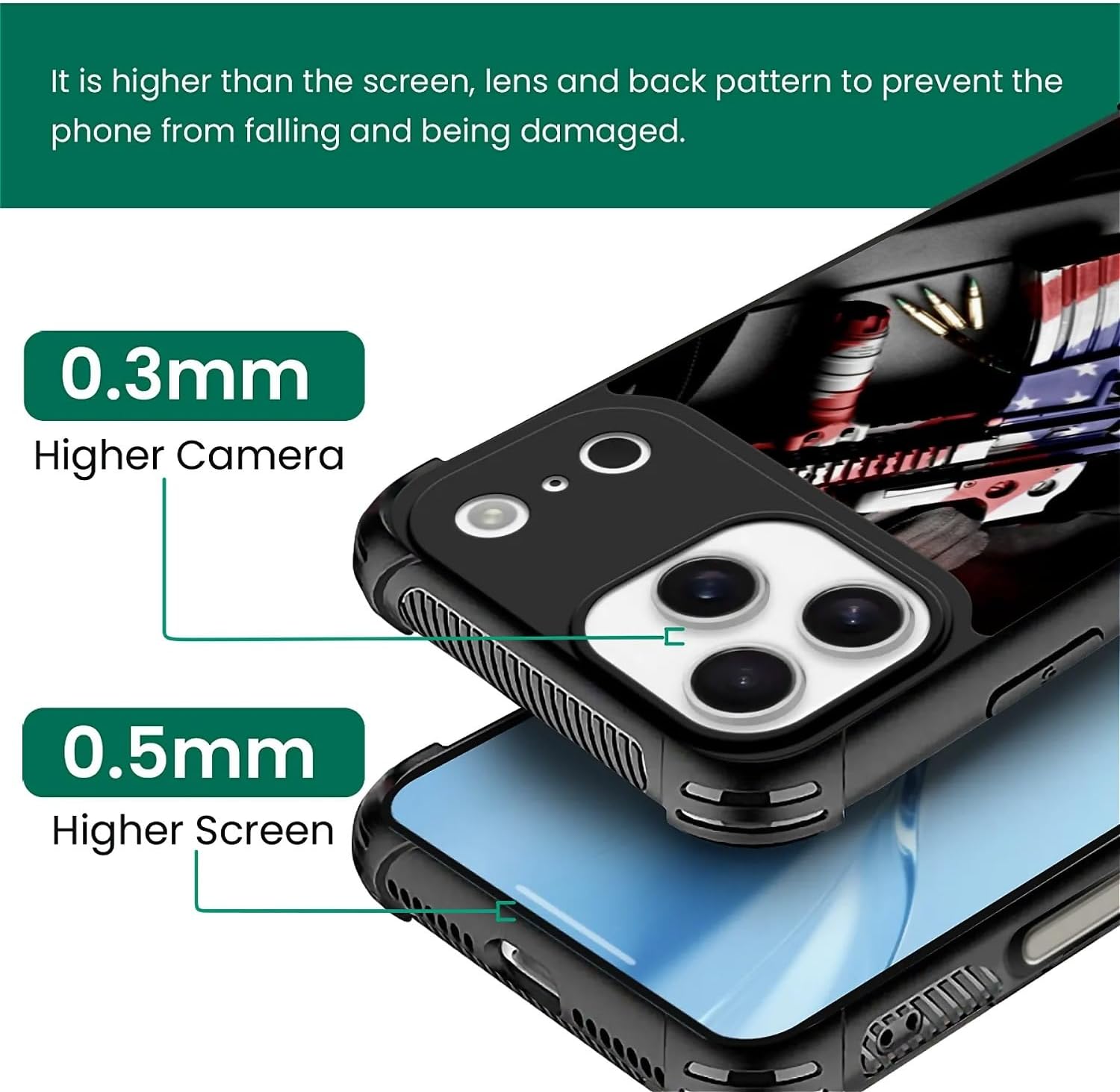 Compatible with iPhone 17 Pro Max Case,for MagSafe Amazing Pattern Design Shockproof Anti-Scratch Hard PC Back Case for iPhone 17 Pro Max American Flag Red Blue - Image 3