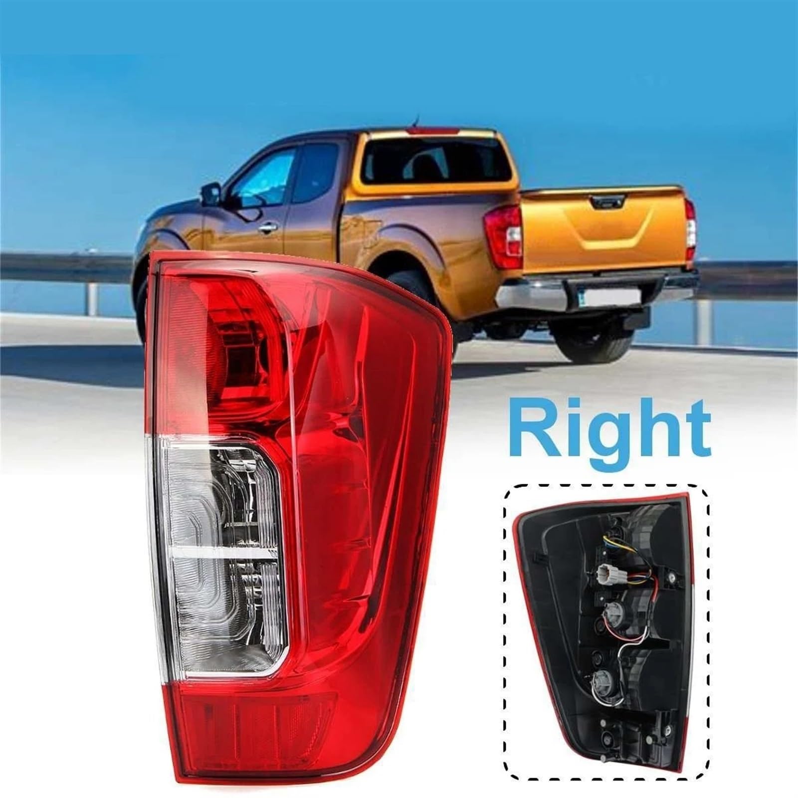 Piloto Trasero para Nissan para Navara NP300 D23 2015-2019 Luz Trasera Derecha del Coche Lámpara De Señal De Freno con Arnés De Advertencia Luz Trasera Automóvil