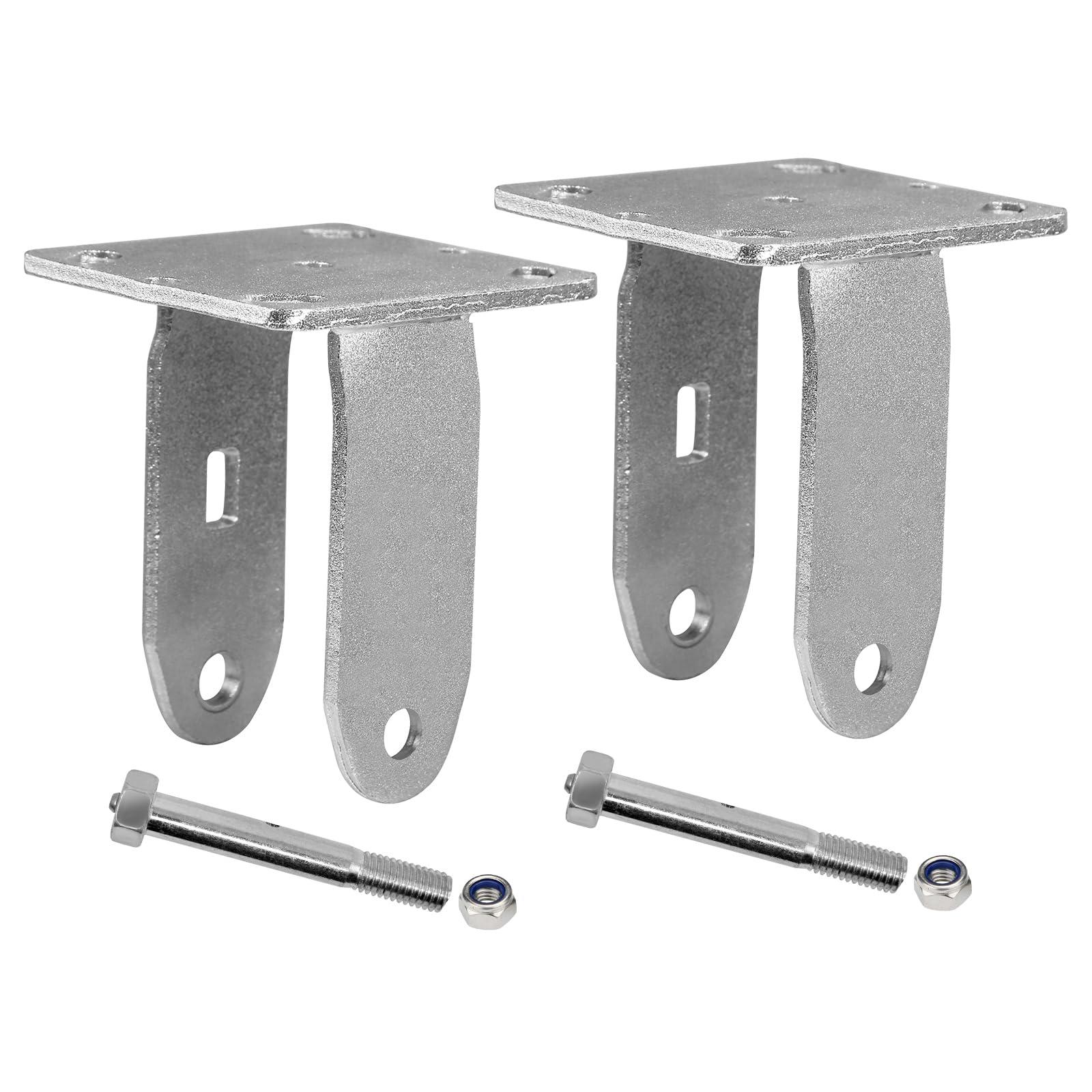 LONGRUNFORU 6" X 2" Rigid Caster Yoke, Zinc Plated Steel Frame and 4" X 4 1/2" Plate, Heavy Duty Fork- for 6×2 Caster- Capacity Up to 1200 LBS