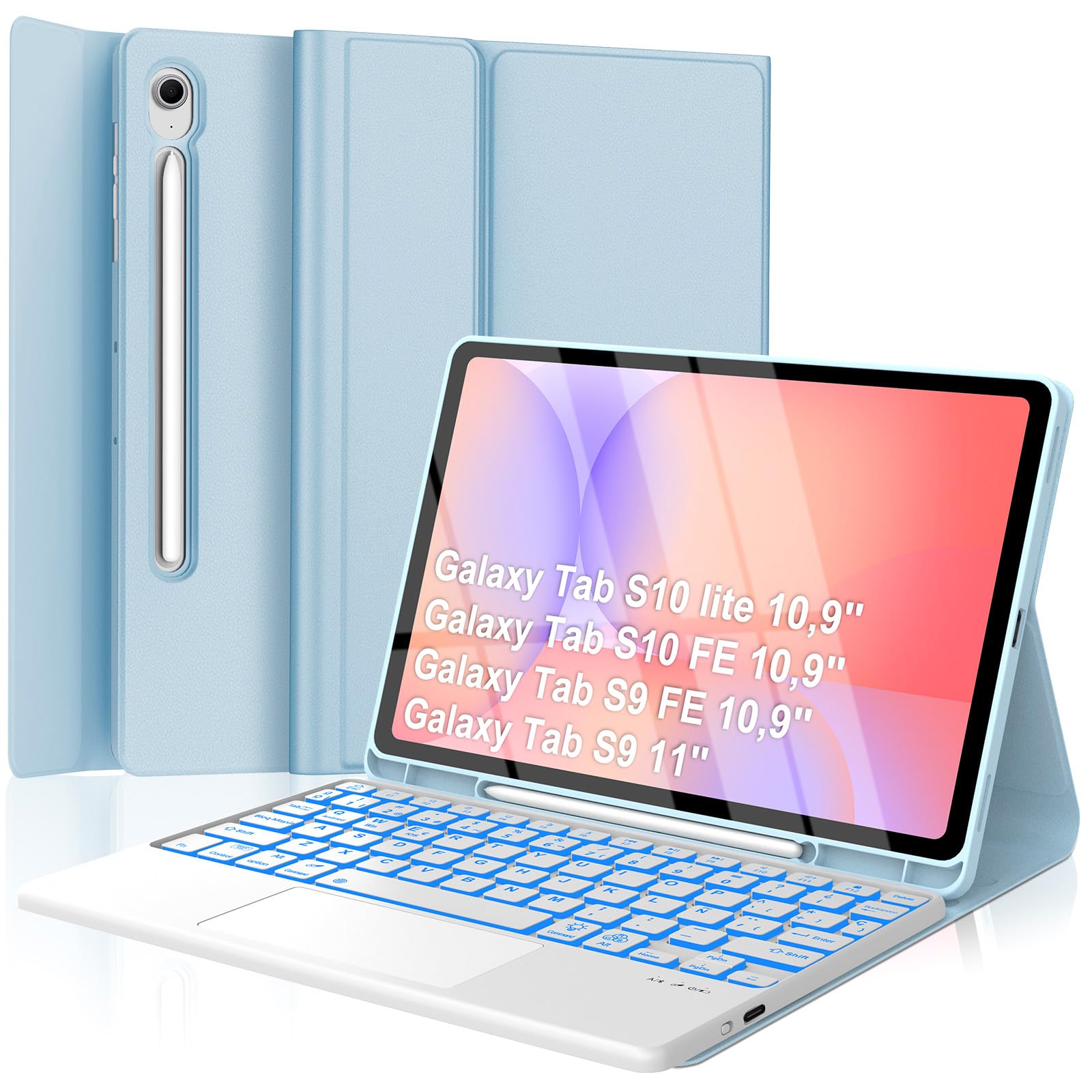 Funda Teclado para Samsung Galaxy Tab S10 lite/S10 FE/S9 FE 10,9''/S9 11''