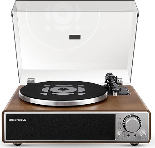 ONE-Q Reproductor de discos de vinilo todo en uno con Bluetooth 5.4, tocadiscos HiFi con altavoces integrados, preamplificador de fono, cartucho