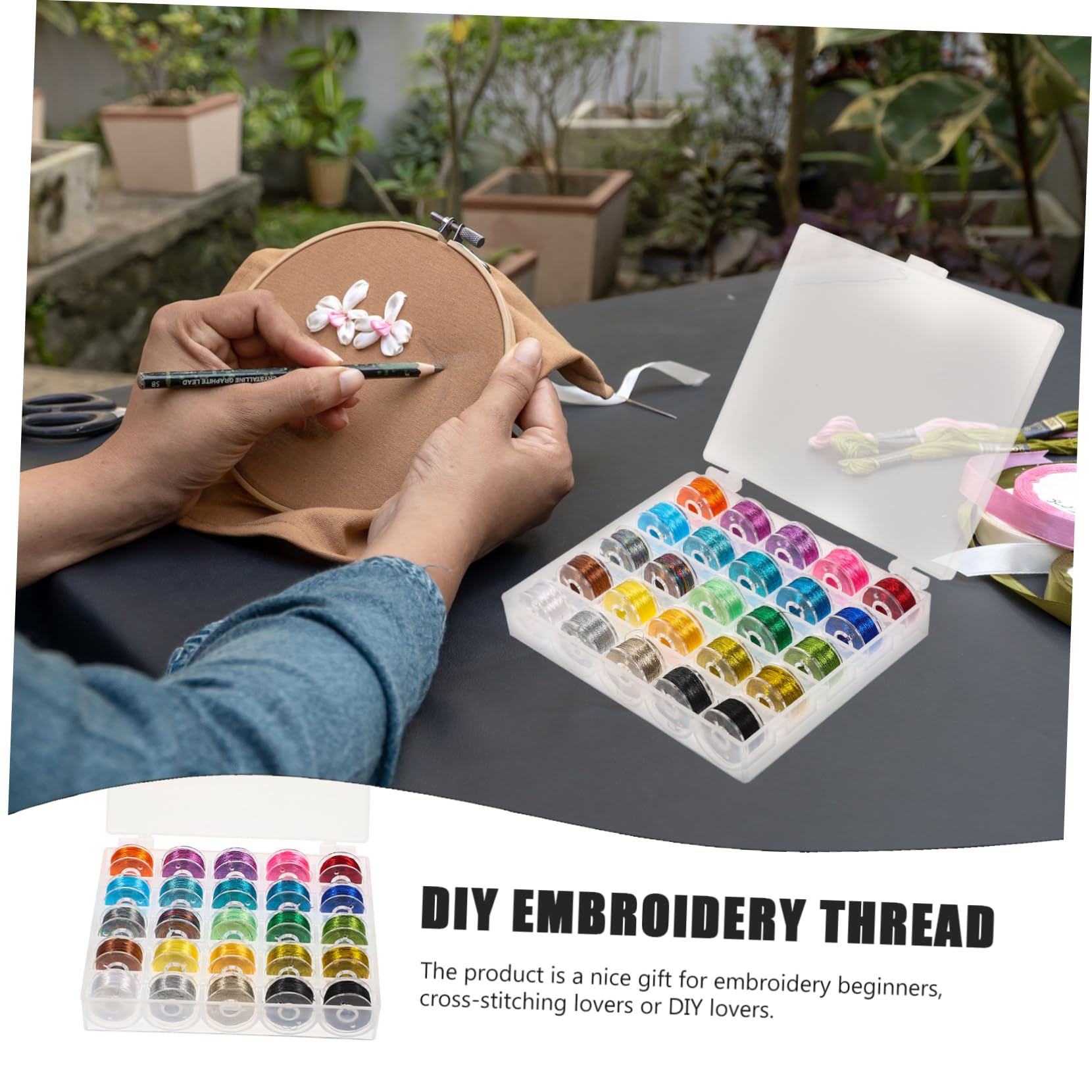 SHINEOFI 75 Rollos hilo de bordar hilo de coser de poliester bordado bricolaje hilos hilo de bordado embroidery kit embroidery thread hilos de bricolaje hilo de coser casero el plastico