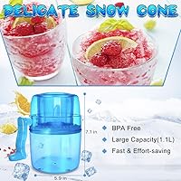 Vista 2 de Ice Shaver, Shaved Ice Machine, LEMBO DIRECT Premium Manual Hand Crank Operated Ice Breaker Ice Crusher Maker Snow Cone Machine with Stainless Steel