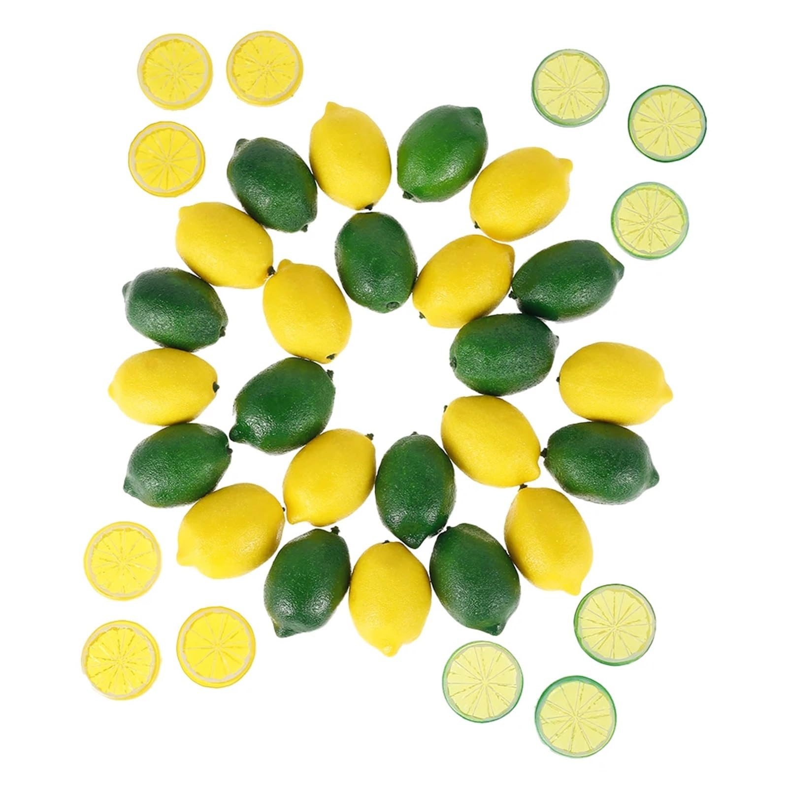 MZSKLW Fake Fruit Artificial Lemons 30Pcs/36Pcs Fake 2.87 X Inch Simulation Lemon Slices Foam Realistic Faux Citrus Fruits(Black)
