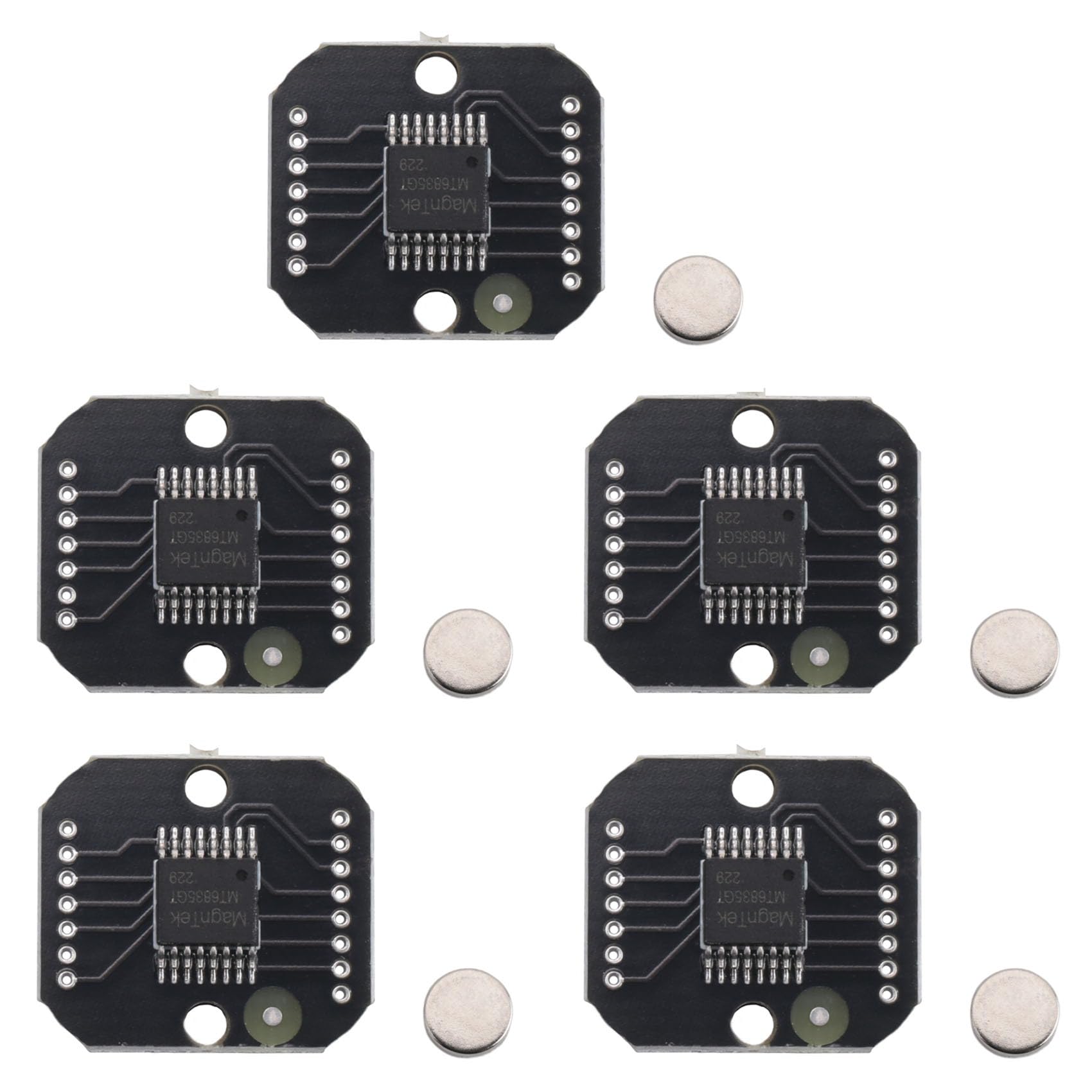 5X MT6835 Magnetisches Encodermodul PWM/SPI Bürstenloser Motor 21BIT Encoder Kann AS5048 Ersetzen