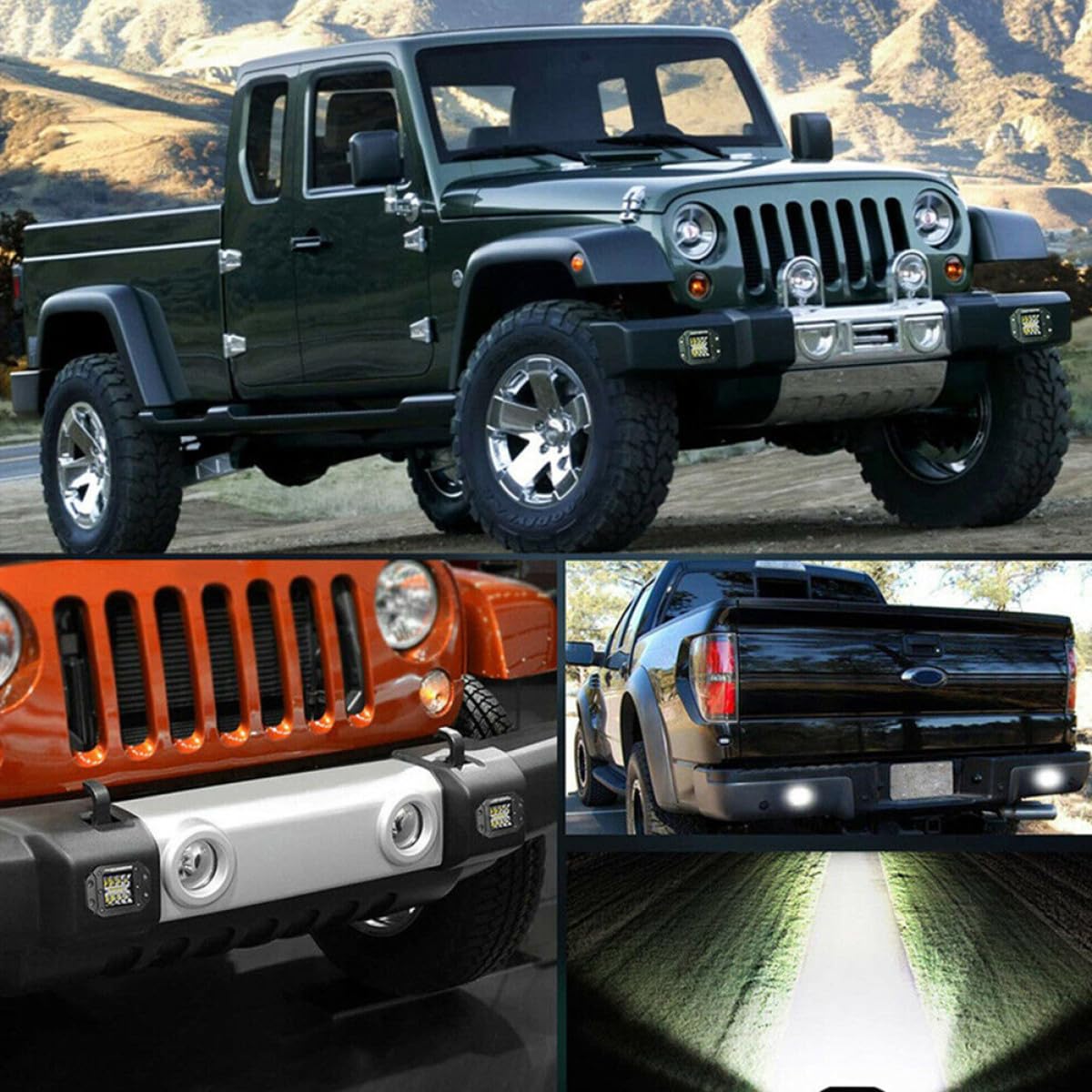 Hemobllo 2 pezzi Luci LED Impermeabili per Suv e Camion per Illuminazione Notturna e Lavoro Off Road per Veicoli e Attività All Aperto