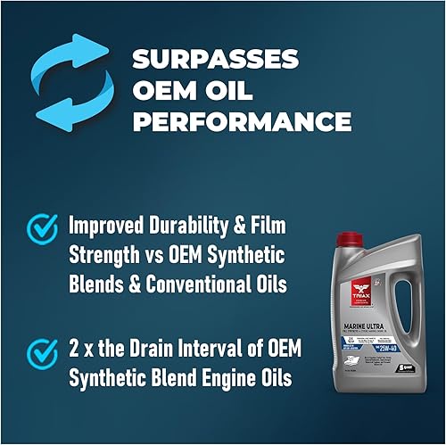 Miniatura 3 de TRIAX Marine Ultra 25W-40 Aceite de motor marino sintético completo de 4 tiempos (cubo de 5 galones)