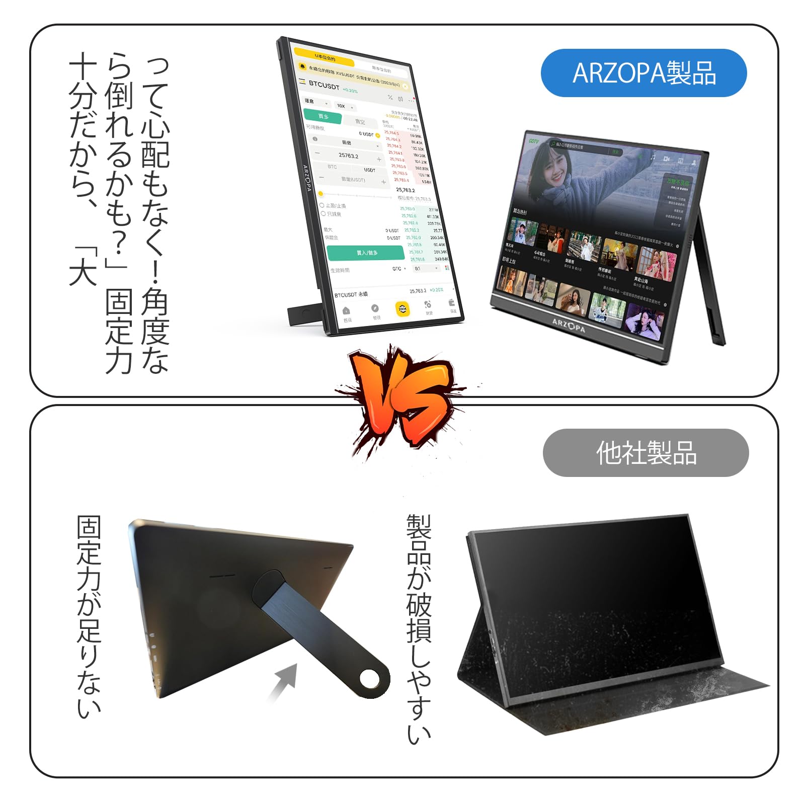 Amazon.co.jp: ARZOPA モバイルモニター 15.6インチ モバイル 