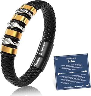 CheersLife Armband Herren Lederarmband Sohn Geschenk von Mama Papa
