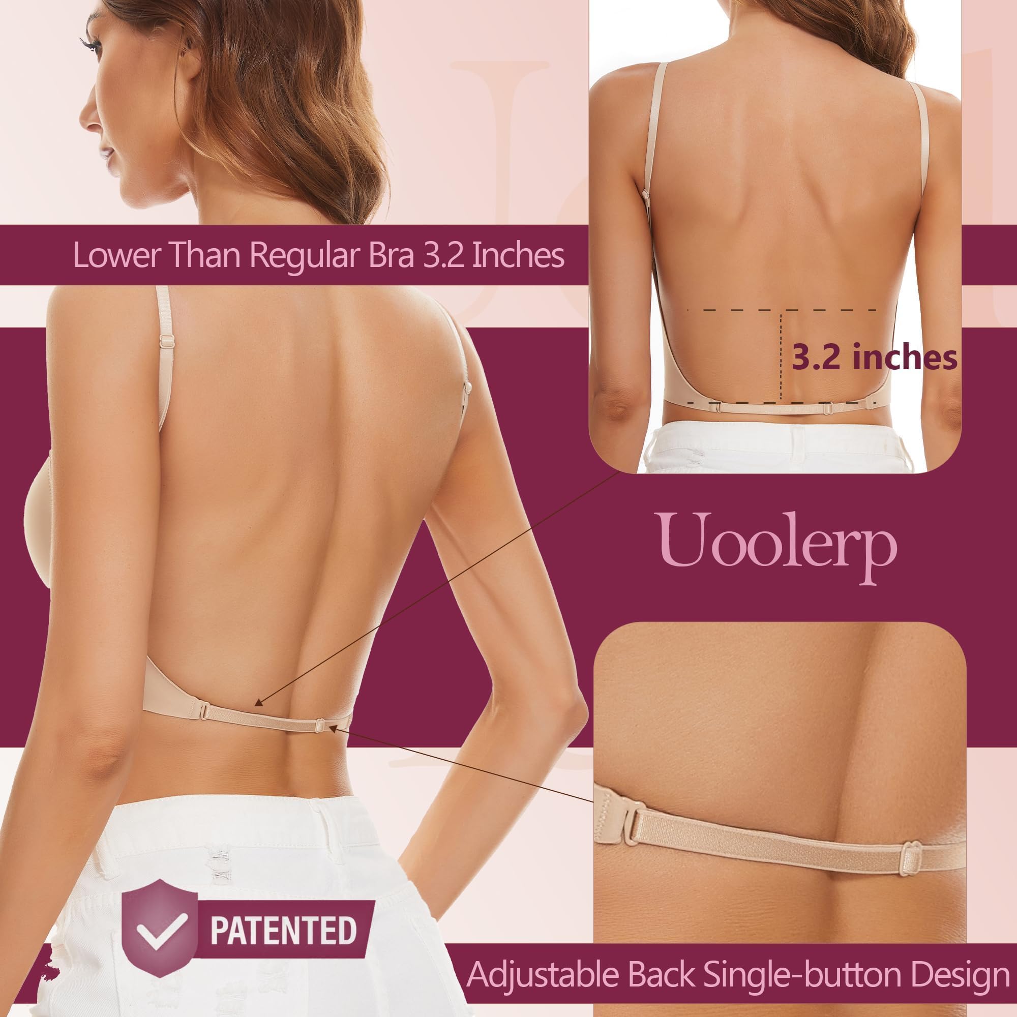 Reggiseno Schiena Scoperta Reggiseno Scollatura Profonda Reggiseno Schiena Nuda Donna Multifunzione Reggiseni Invisibile Senza Cuciture