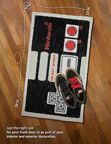 Miniatura 2 de Pyramid America Nintendo Controller - Tapete retro para consola de mano de 29 x 17 pulgadas, tapete de juegos para dormitorio de niños, sala de