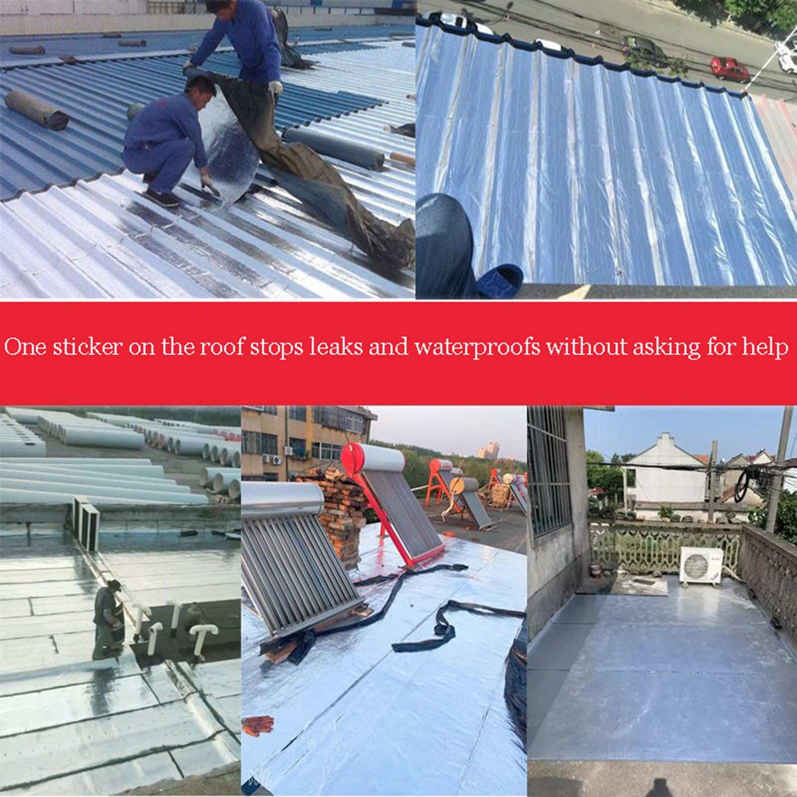 Cinta de Reparación de Betún de Papel de Aluminio，Material asfáltico Flexible for techos, for tuberías, Metal, toldos de autocaravanas, goteras y Sellado de Ventanas(THK1.2mm/W1*L3m)