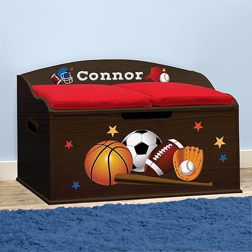 Miniatura 6 de DIBSIES Caja de juguetes personalizada Creative Wonders, deportiva, 30 x 19.25 x 18 pulgadas, tapa de cierre suave (gris cola de milano)