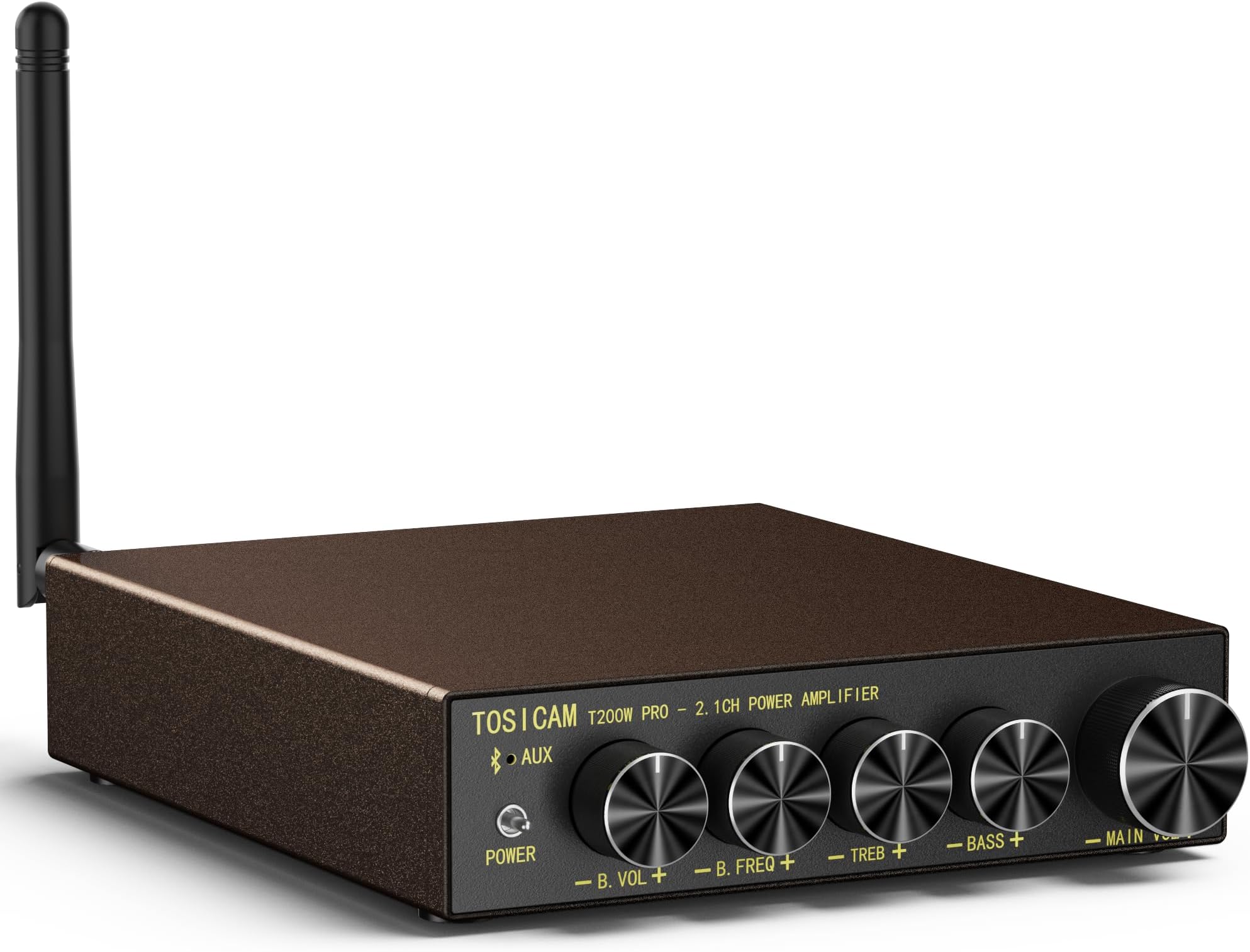 T200W 5.1 Bluetooth Stereo Power Amplifier, Home Audio Amplifier for Speakers, Mini Hi-Fi, Class D, Built-in, 100W x 2W Bass, Altitude Control TPA3116 (Qualcomm QCC3034) (with 24V/6A