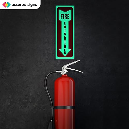 Miniatura 10 de ASSURED SIGNS Letreros de extintor de incendios, calcomanías de seguridad para letreros de seguridad, paquete de 4 x 12 pulgadas, vinilo de 0.197