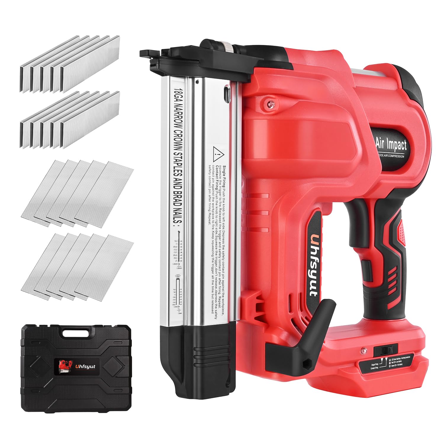 Chiodatrice senza fili 20 V, 2 in 1, a batteria resistente, con 2000 chiodi e controllo della profondità regolabile, per la lavorazione del legno professionale e la ristrutturazione domestica