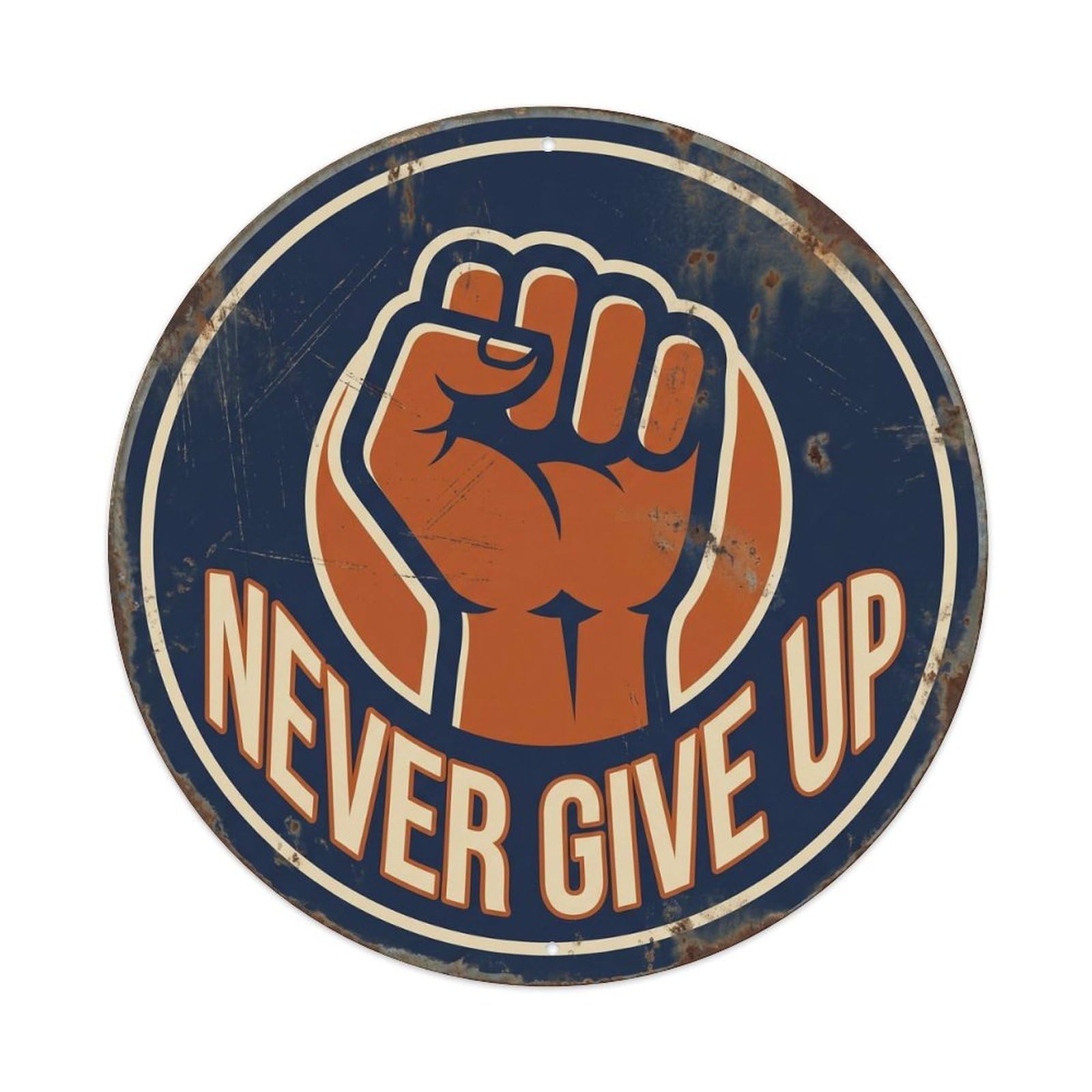 Never Give Up Vintage Hanging Accessory Retro Slogans Metal Tin Sign