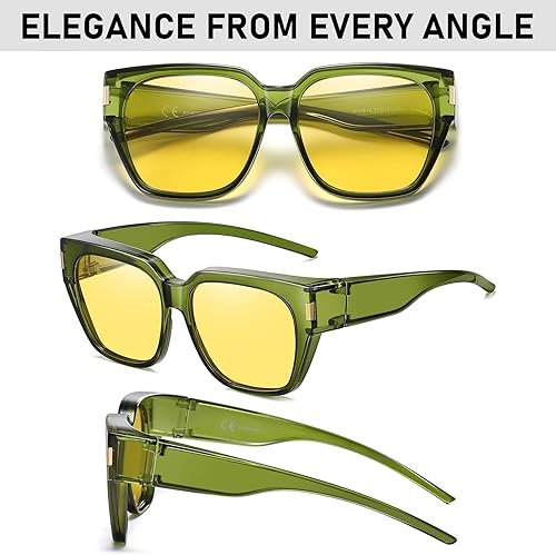 Miniatura 5 de HAOLOTA Lentes de sol polarizados para mujeres y hombres, lentes de sol cuadrados de moda, con protección UV