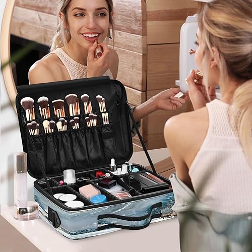 Miniatura 7 de White Snowy Countryside zip cosmetic bag bags for traveling opening makeup bag portable makeup bag estuche maquillaje para ninas for women girl teen
